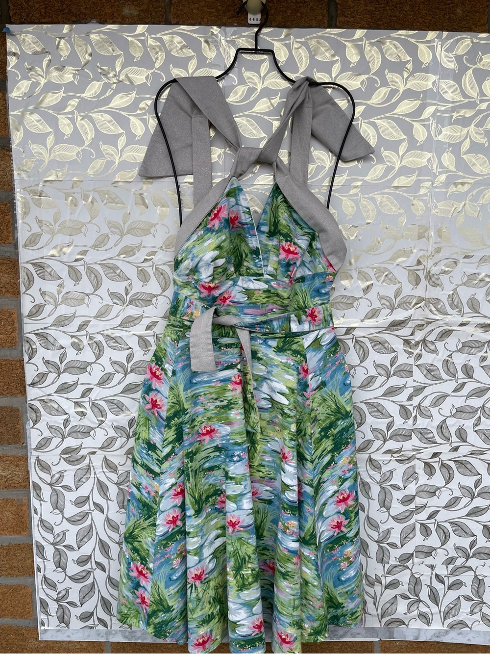 Victory Parade Monet Floral Midi Dress 100% Cotton UK 16 US 12